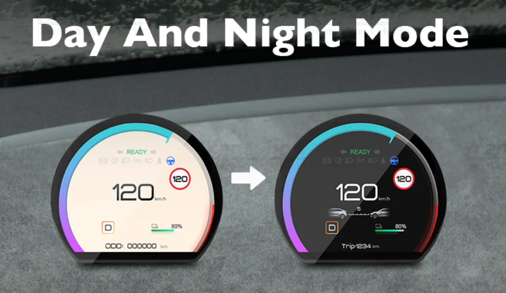 2017-2023 | Model 3 &amp; Y Dashboard Round Cluster Display - Mini Style