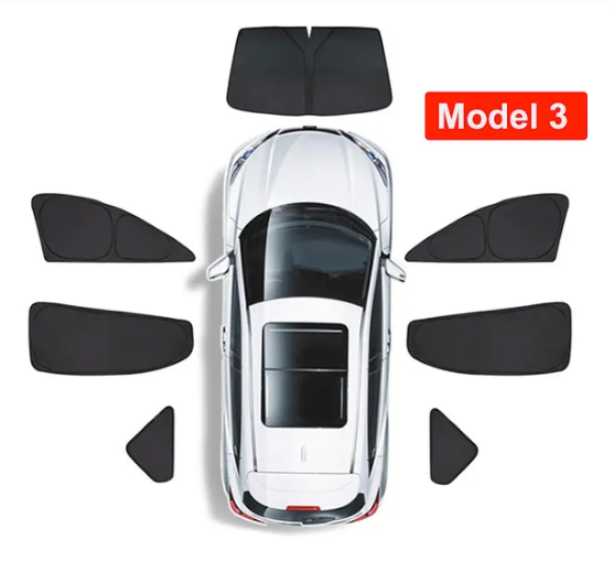 Model 3 & Y Full Interior Sunlight Block Out Kit (8-9 Pieces)