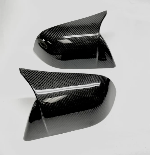 Model X GT Style Side View Mirror Cap Overlays (1 Pair) - Real Molded Carbon Fiber