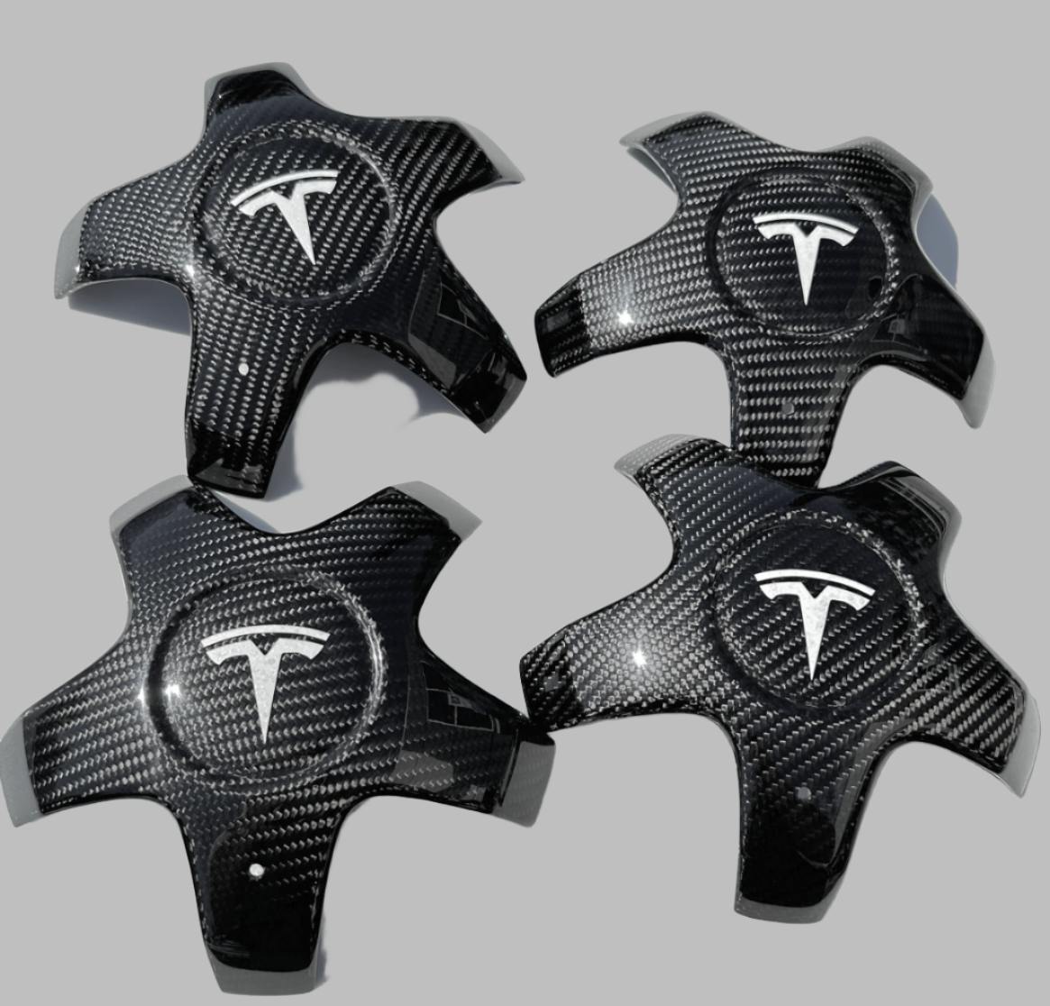 (BUNDLE) 2021+ | Model S - 21" Arachnid &amp; Model X - 20" Cyberstream Center Wheel Hubs