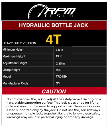 Flat Tire Lift Kit - Hydraulic Jack &amp; Accessories