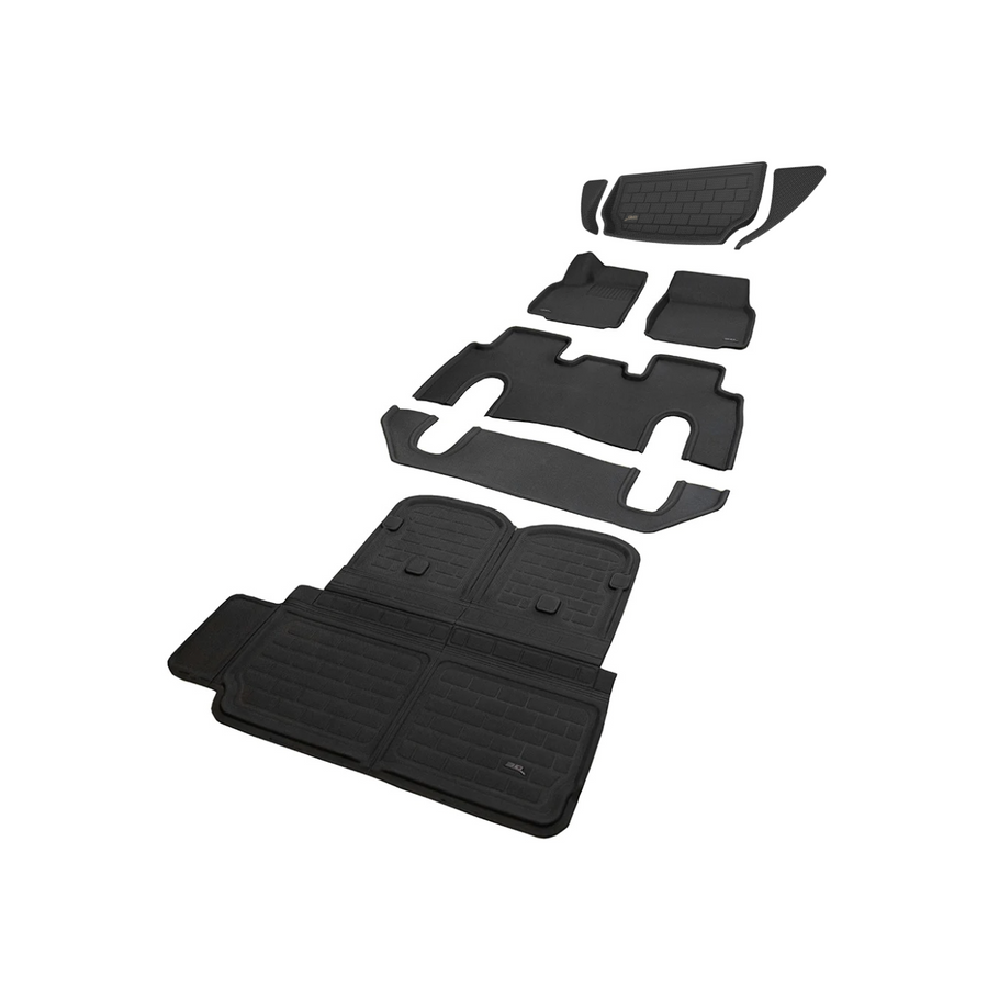 3D MAXpider KAGU 2nd Row Floormats - Black | 2017-2020 Tesla Model X Folding 7-Seats (L1TL00521509)