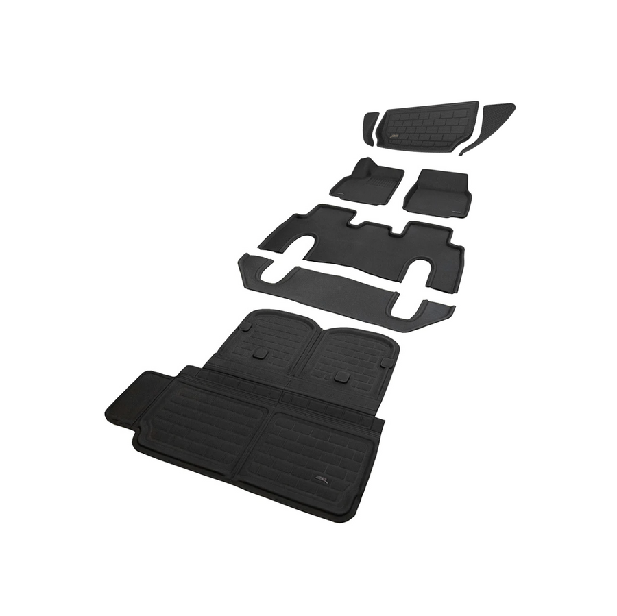 2022+ | Model X 6 Seater - 3D MAXpider KAGU Floor Mats - Row 1, 2, & 3 and Trunk/Frunk