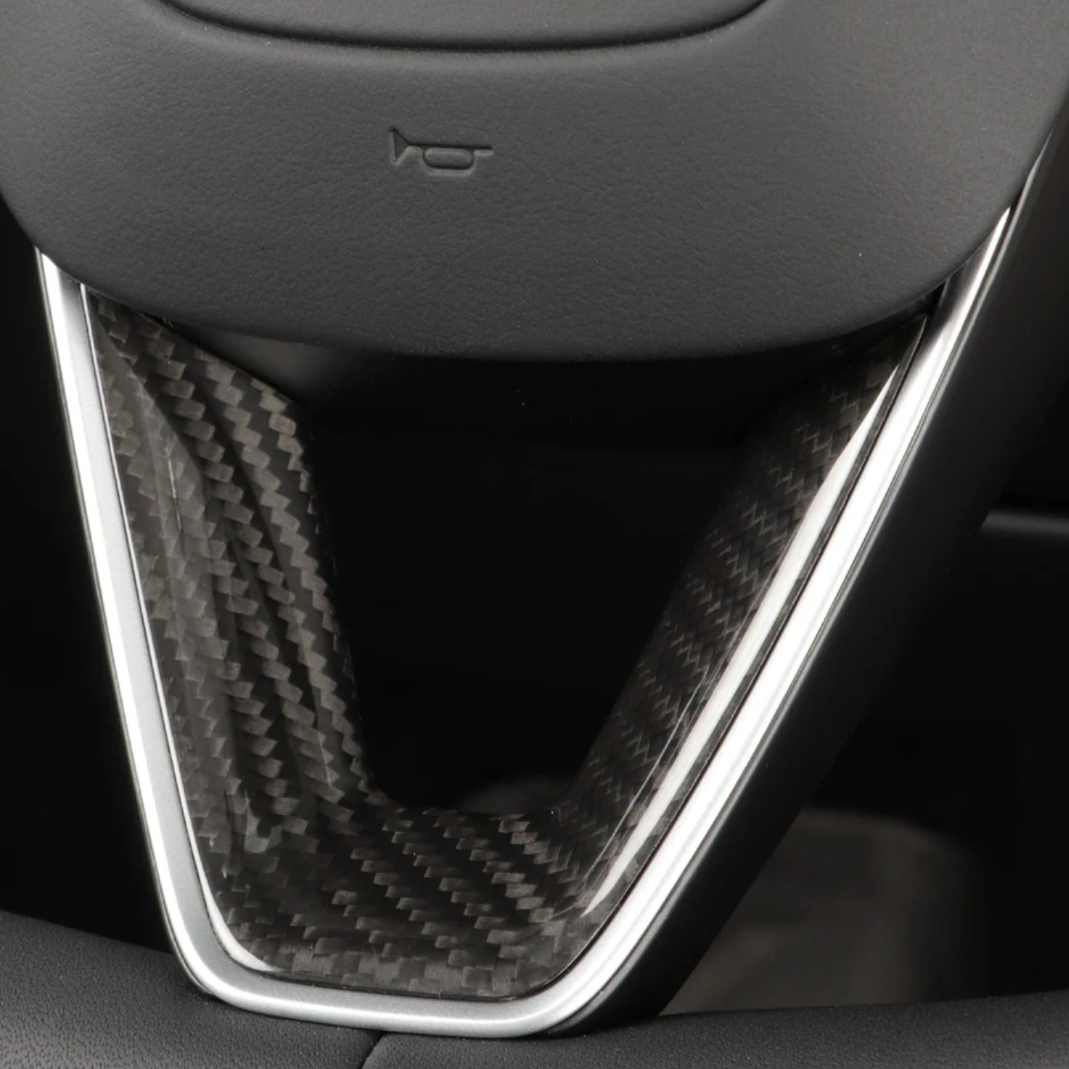 2024+ | Model 3 Highland Refreshed Steering Wheel Bezel Overlay (3 Pieces) - Real Dry Molded Carbon Fiber
