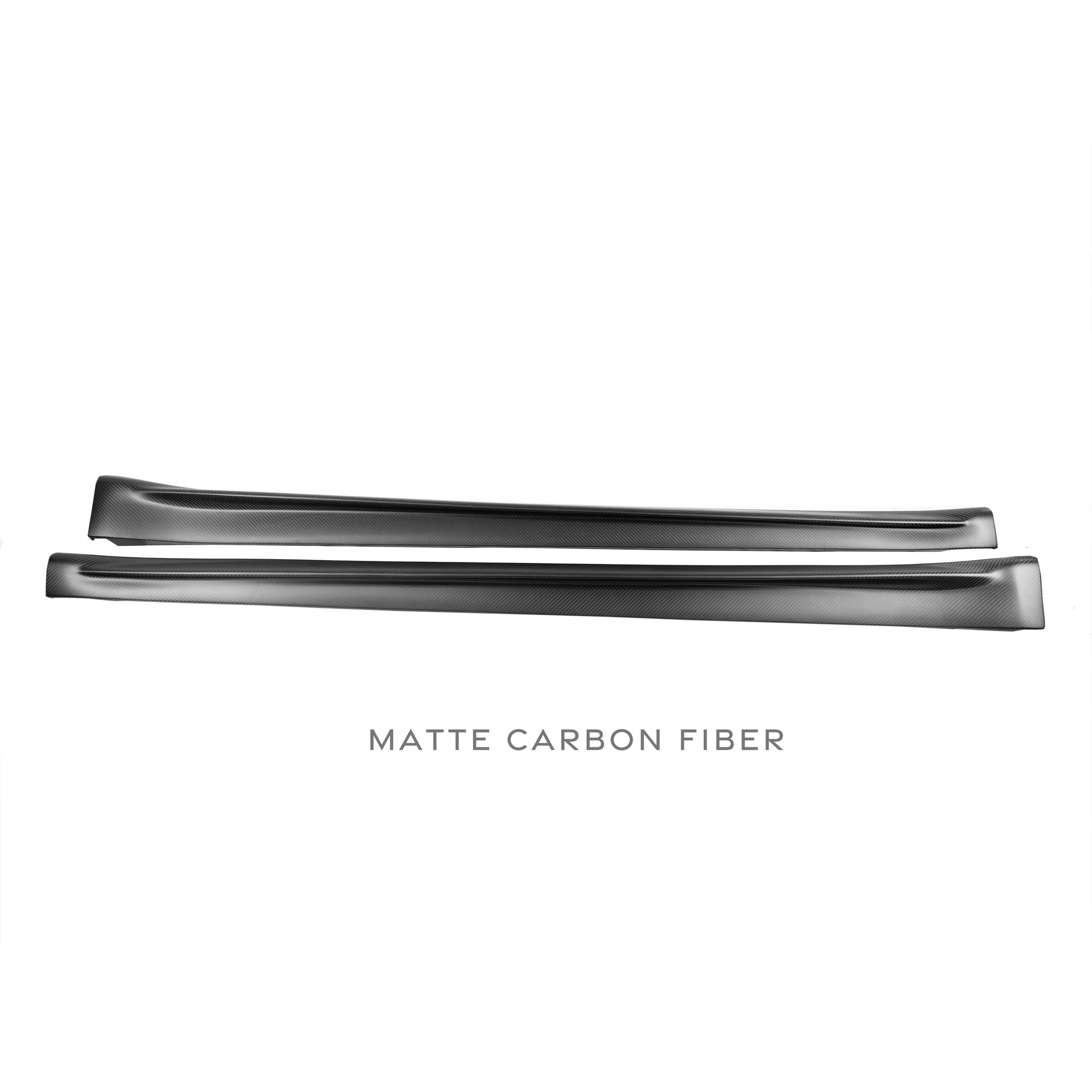 2020+ | Model Y Colossal Side Skirt Overlays - Real Dry Molded Carbon Fiber