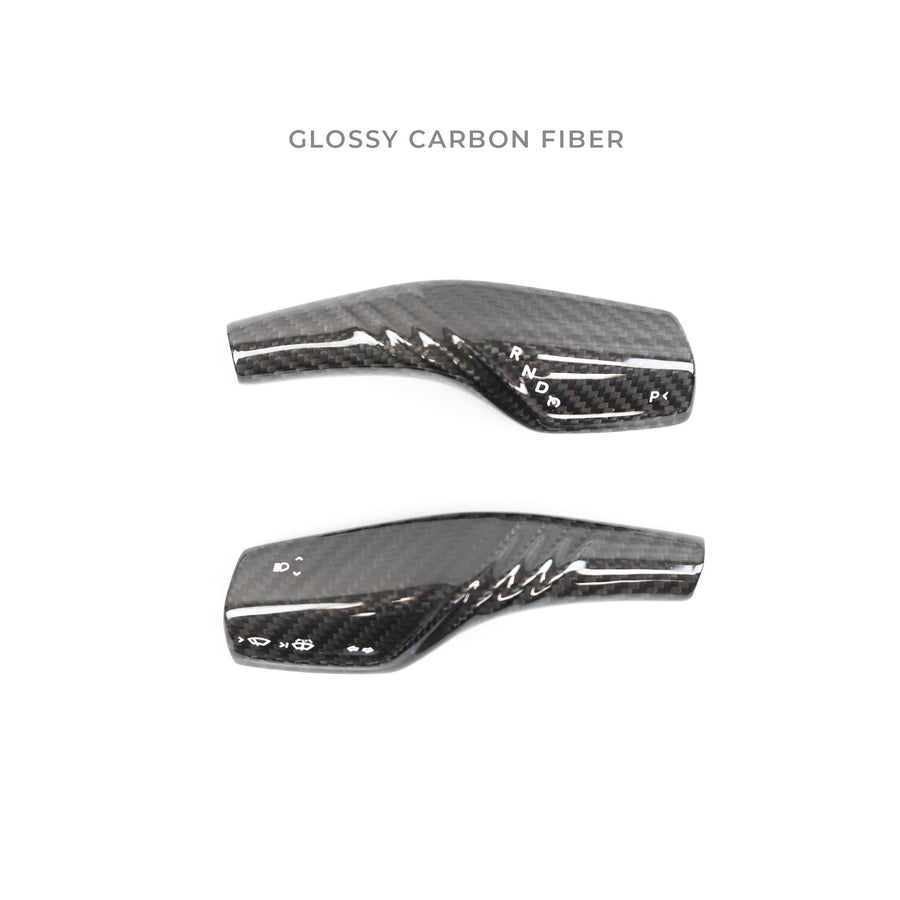 Model 3 & Y Turn Signal Stalk Covers Threaded Style - Real Molded Carbon Fiber (1 Pair)