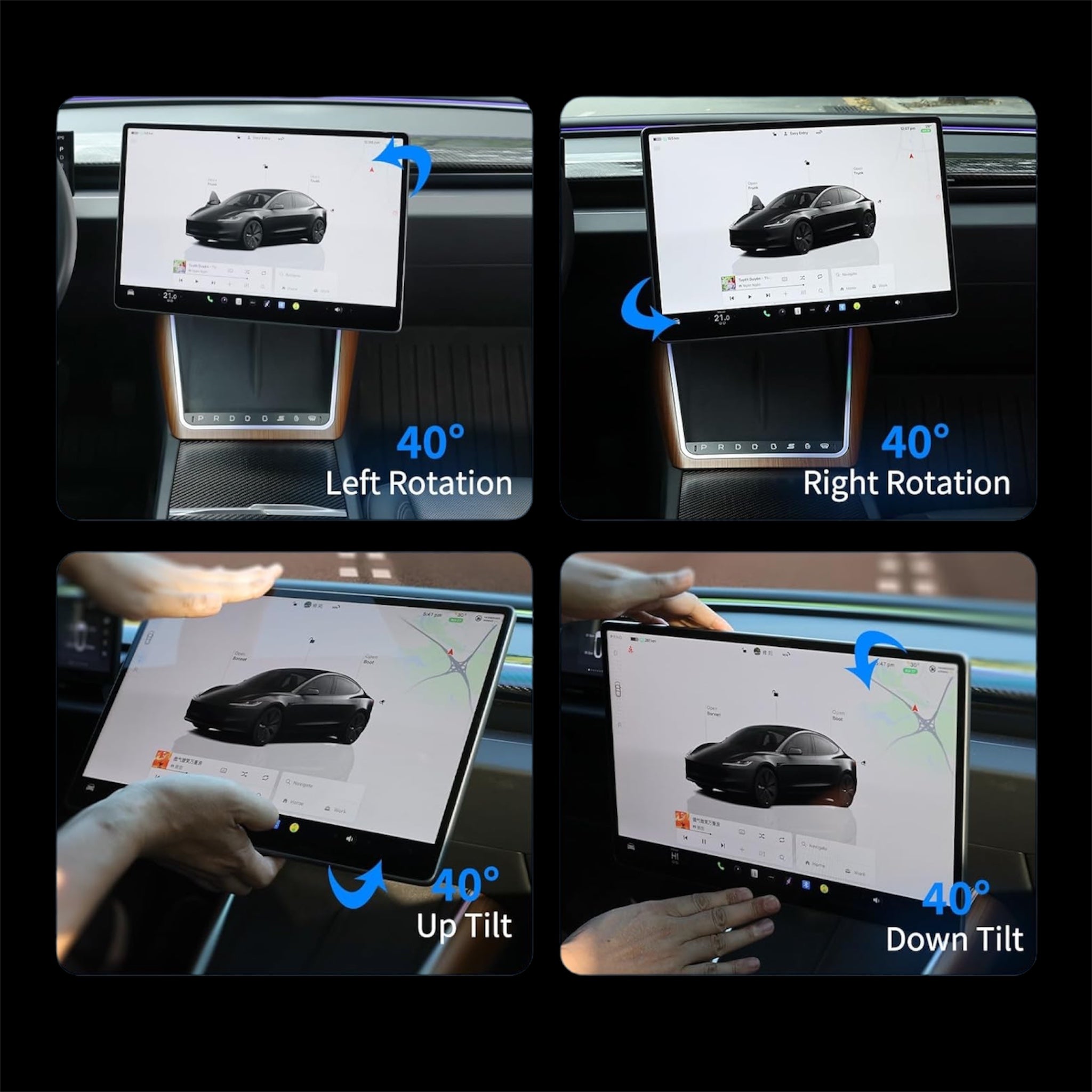 Yページ 2026+ | Model Y Juniper Refreshed 4 Way Adjustable Turning Display