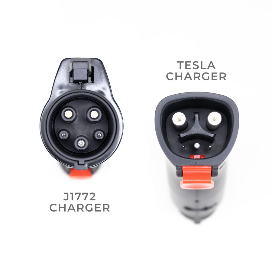Non TESLA Charging Cable Adapter (Tesla to J1772 Standard) Short Handle (60 Amp Max)