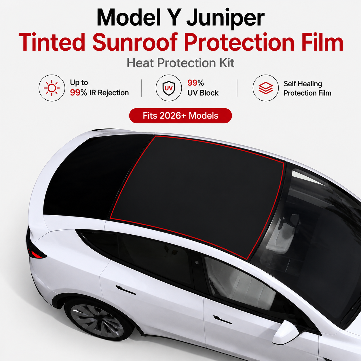 2026+ | Model Y Juniper Exterior Tinted Sunroof Protection Film Kit - 9 Mil Thick TPU/EPU FIlm
