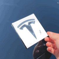 Model 3 Replacement TESLA T Logo Emblems for Hood & Trunk (1 Pair, 4 Pieces)