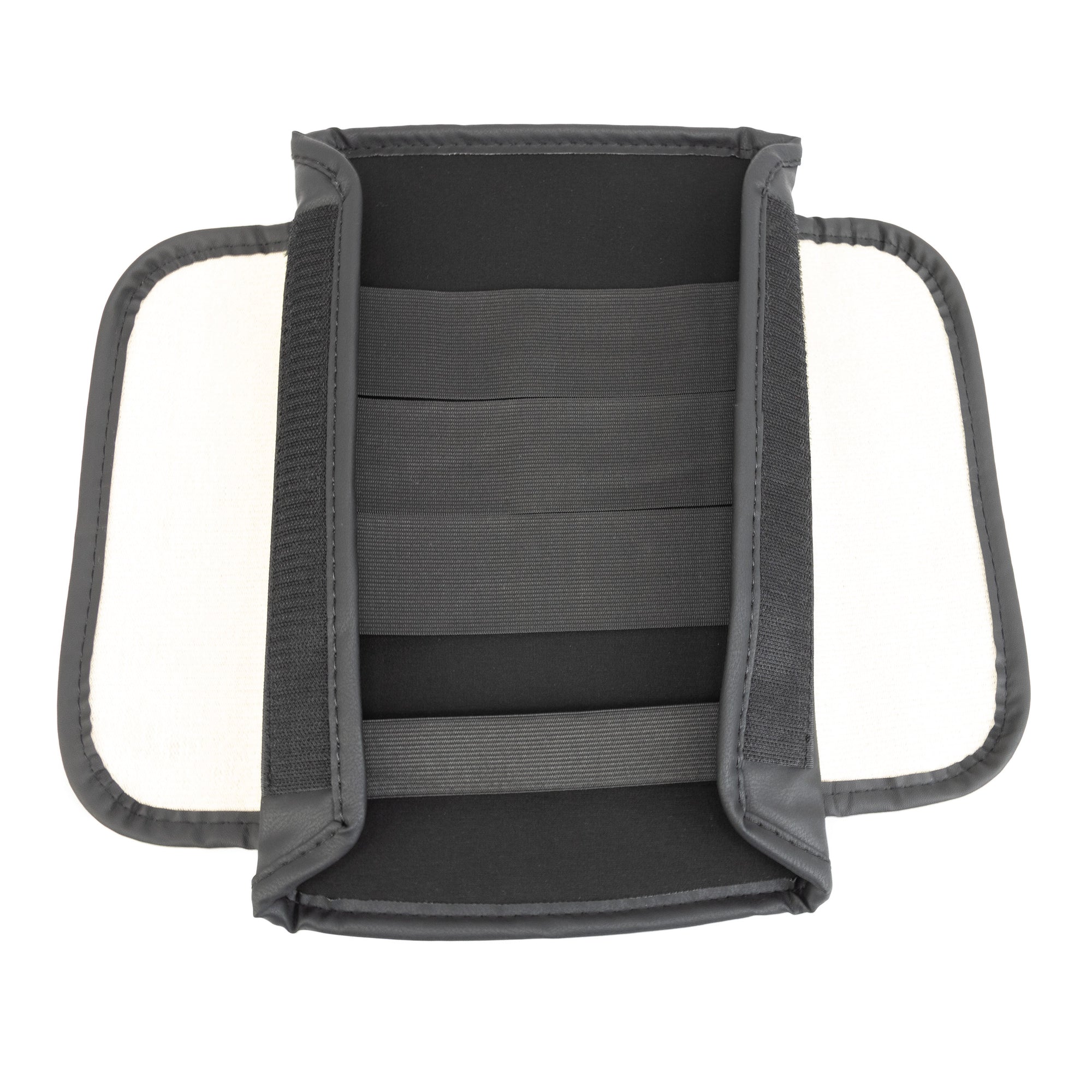 Model 3 &amp; Y Padded Armrest Cover with Side Pockets - Version 2 (Black &amp; White)