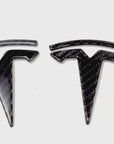 2016-2025 |  Model S Front T Logo Overlay - Real Dry Molded Carbon Fiber