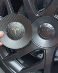 2026+ | Model S - 21" Velarium Center Wheel Hubs - Real Molded Carbon Fiber- (Set of 4)