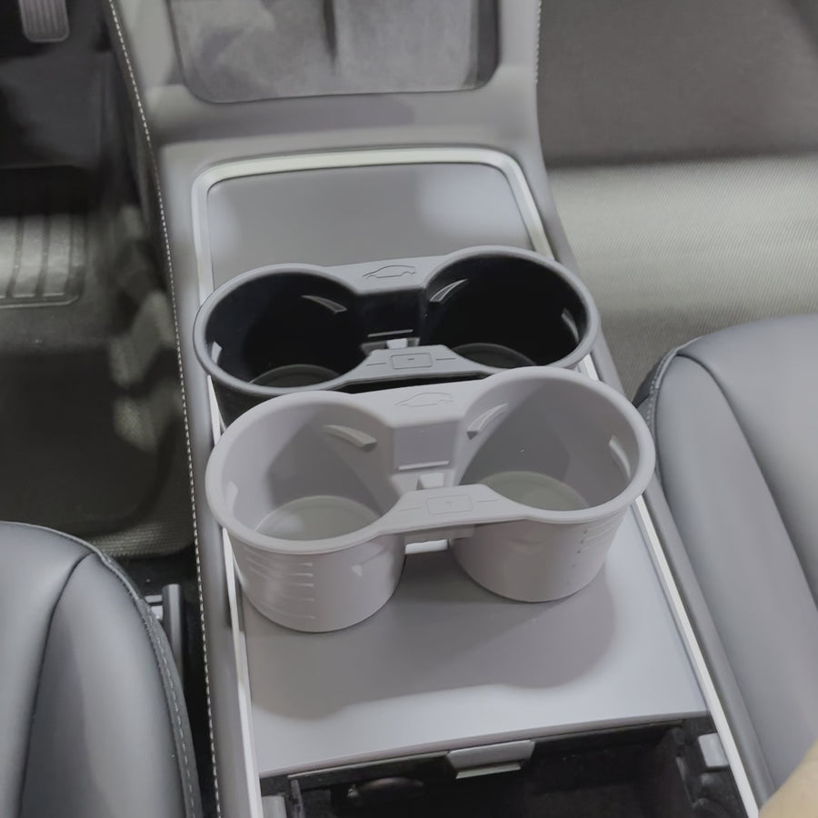 2021+ | Model 3 & Y Dual Cup Holder Super Soft Liner (Gen. 2) - Black or Grey