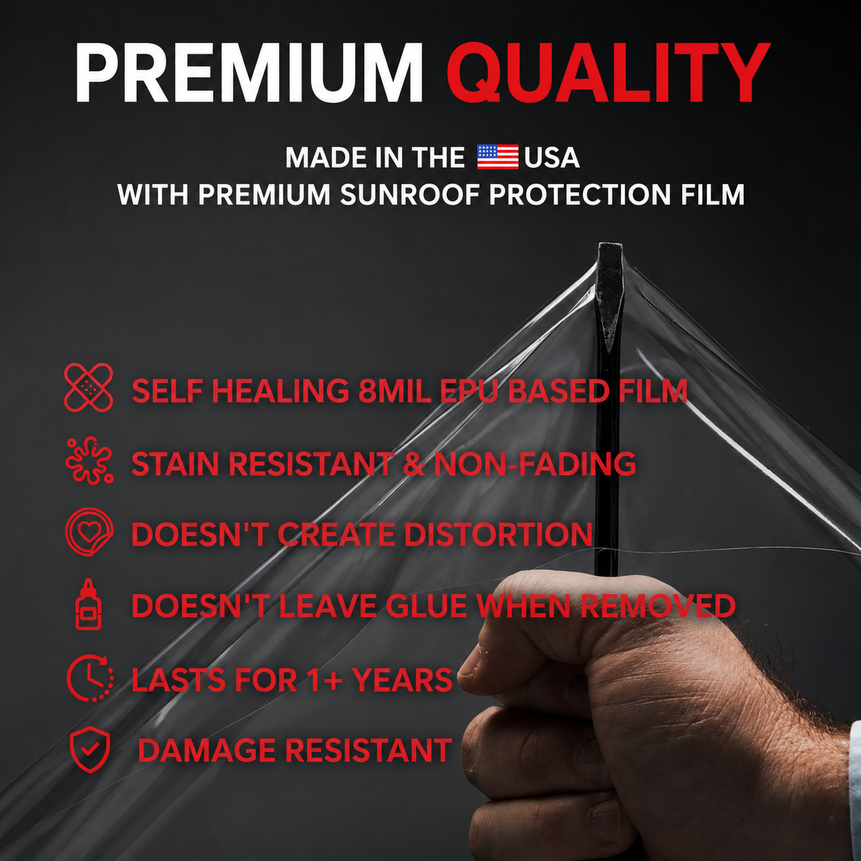 2026+ | Model Y Juniper Exterior Tinted Sunroof Protection Film Kit - 9 Mil Thick TPU/EPU FIlm