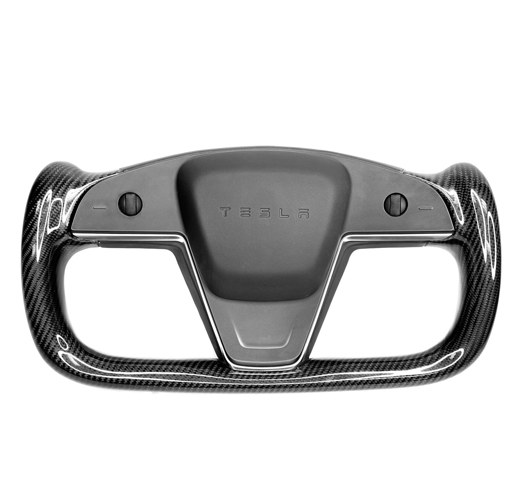 2021-2023 | Model S &amp; X Yoke Heated Steering Wheel - Real Molded Carbon Fiber