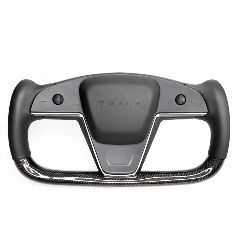 2021-2023 | Model S & X Yoke Heated Steering Wheel - Real Molded Carbon Fiber