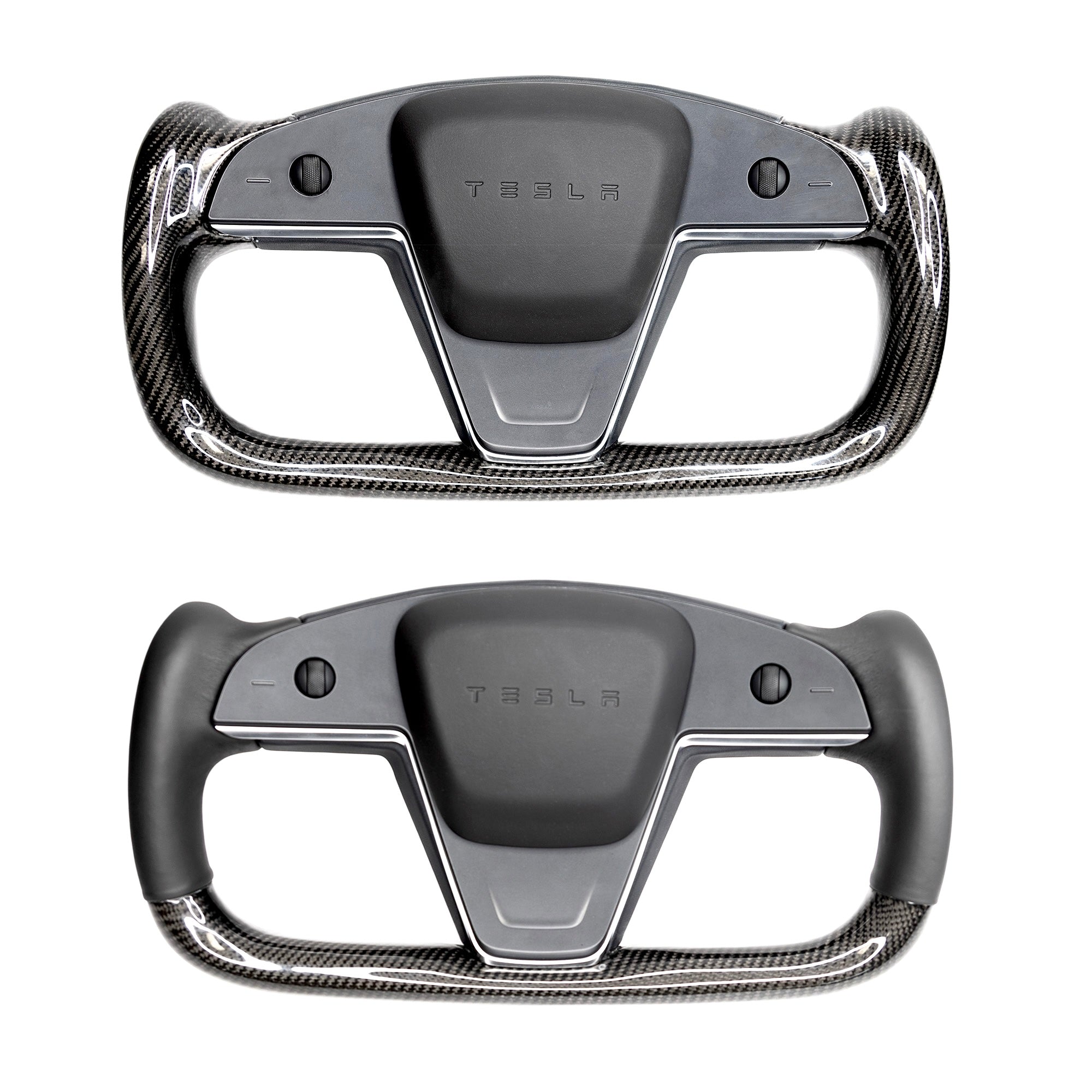 2021-2023 | Model S &amp; X Yoke Heated Steering Wheel - Real Molded Carbon Fiber