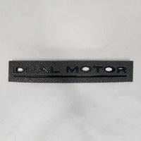 DUAL MOTOR Badges - Black or Chrome With Stripe