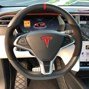 Steering Wheel TESLA "T" Vinyl Decal Fits Model X & S & 3 & Y