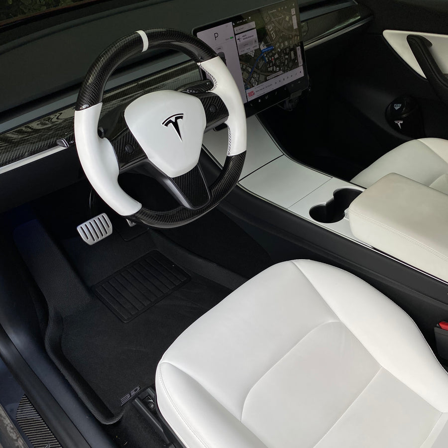 Model 3 & Y Center Console Cap ABS (Gen. 1) - Matte White Painted