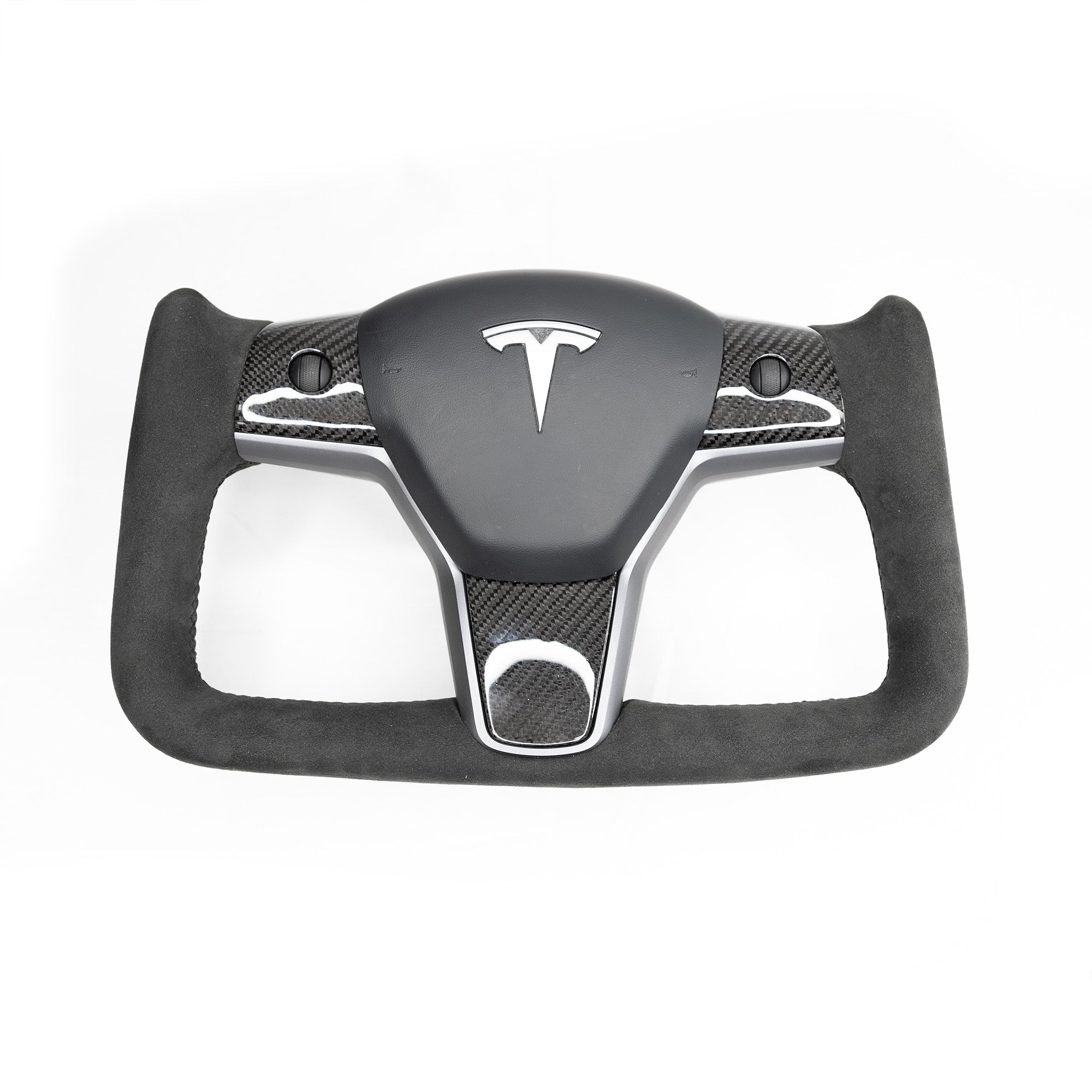 Model 3 &amp; Y Yoke Style Steering Wheel - Alcantara or Leather Handles - Imported