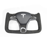 Model 3 & Y Yoke Style Steering Wheel - Alcantara or Leather Handles - Imported