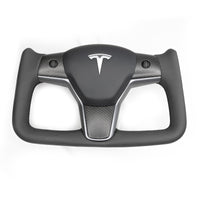 Model 3 & Y Yoke Style Steering Wheel - Alcantara or Leather Handles - Imported