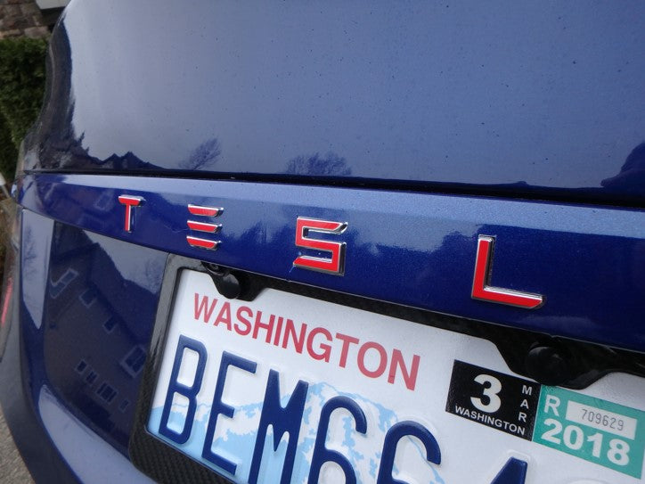 Genuine Gloss Carbon Fiber Trunk Chrome Delete Applique Tailgate Trim for  Tesla Model X 2015-2021