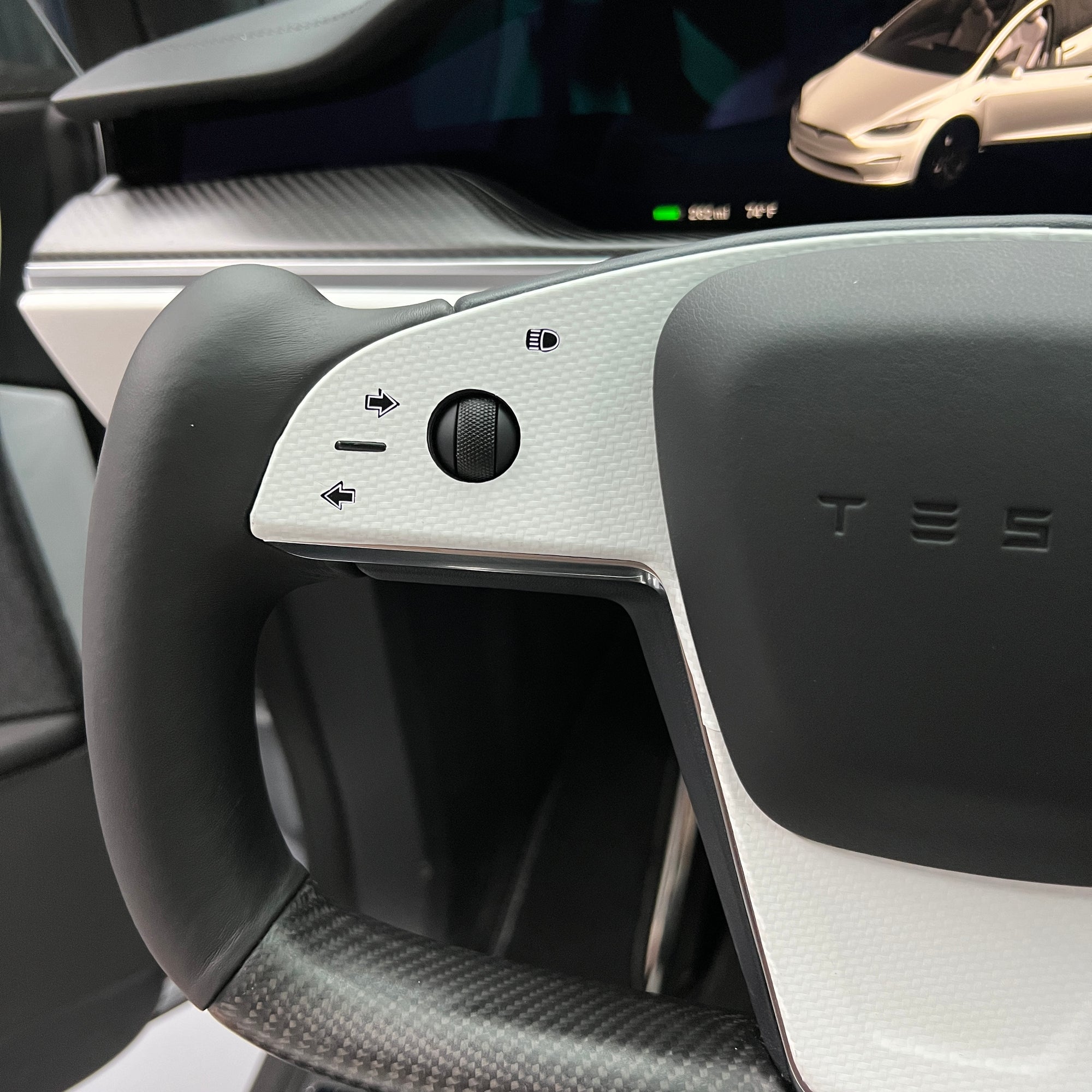 2021-2023 Model S &amp; X Yoke Steering Wheel 3M Vinyl Accent Wraps