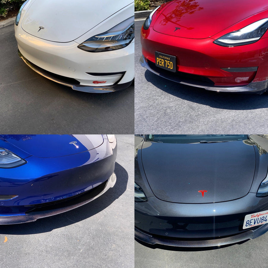 Model 3 Front Lip Gen. 2 - Real Molded Carbon Fiber