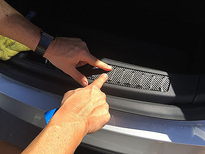 Model S Trunk Sill Inserts (1 Pair) - Vinyl Wrap