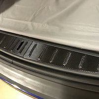 Model X Trunk Sill Plate Wraps - Vinyl Carbon Fiber (3 Piece Kit)