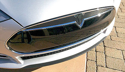 Tesla Model X Grill White Outline - Tesla Car - Sticker