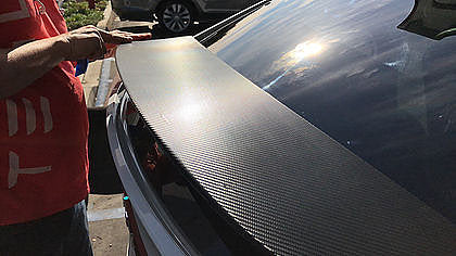 Model X Spoiler - Carbon Fiber Vinyl Wrap