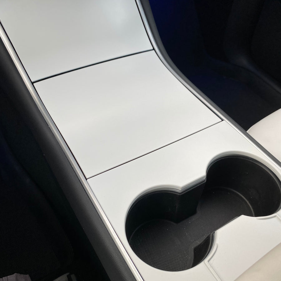Model 3 & Y Center Console Cap ABS (Gen. 1) - Matte White Painted