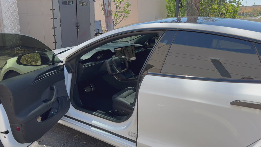 2021+ | Model S Sunroof Sunshade with Blockout Screen & Holding Magnet - (Free Ground U.S. Shipping)