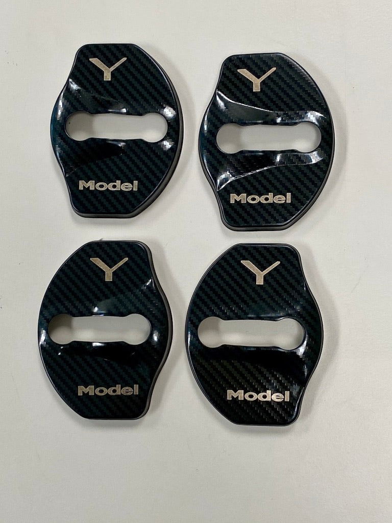 Model 3 & Y Door Latch Covers CF Coated (Set of 4)