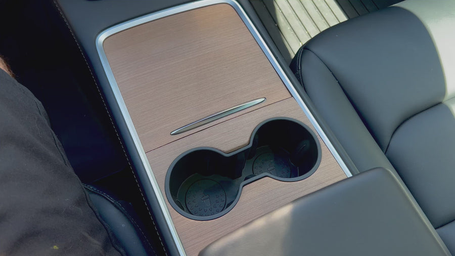 Model 3 & Y Center Console Overlays (Gen. 3) - Real Open-Pore Wood Veneers