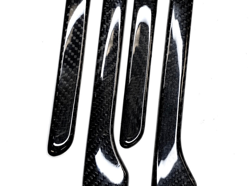 Model 3 Door Handle Overlays - Real Molded Carbon Fiber (Version 1.0)