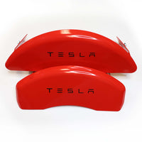 Model 3 Flat Caliper Covers - Red (Engraved TESLA or with Vinyl TESLA Letters ) - $69 with 40% OFF