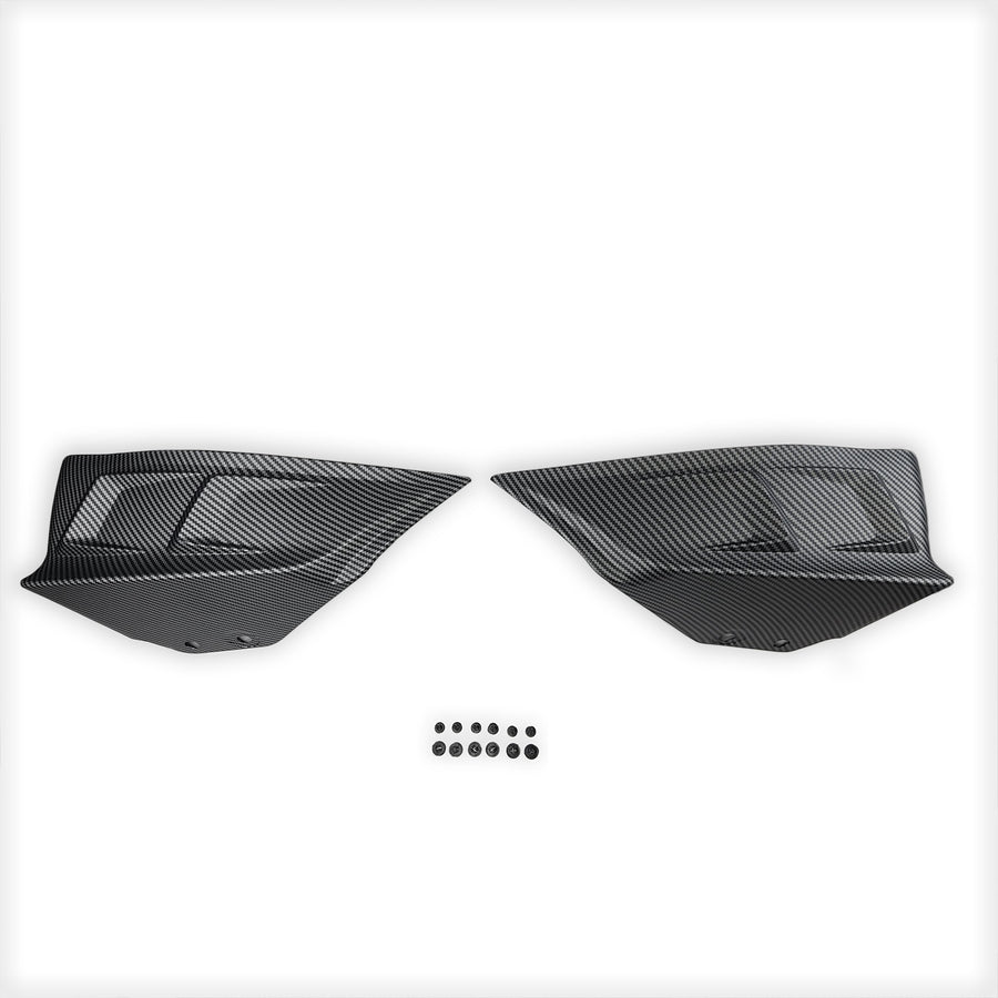 Model Y Rear Bumper Corner Flanges (2 Pieces) - Hydro Carbon Fiber Coated