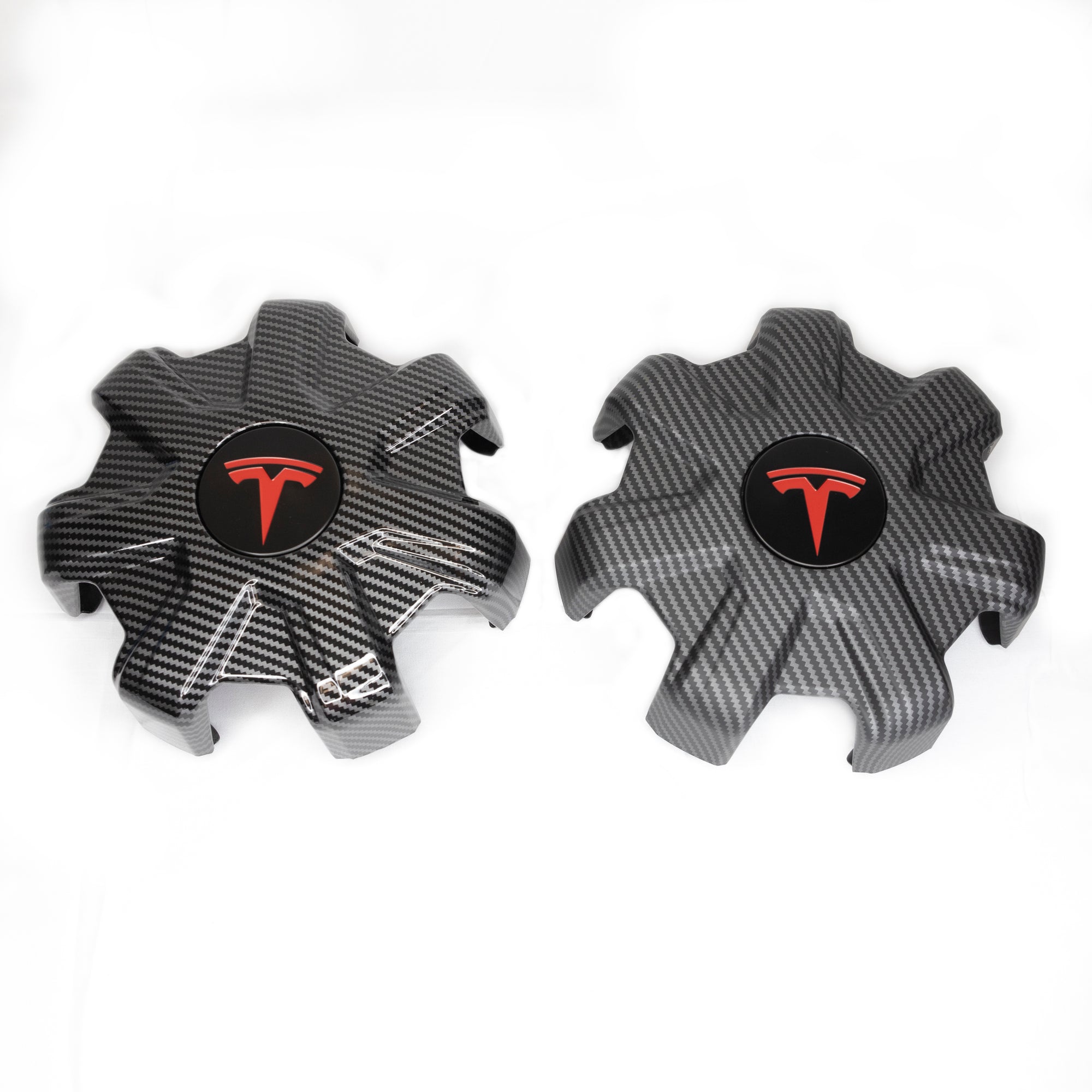 2020-2024 | Model Y 19&quot; Gemini Wheel Center Hub Caps (Set of 4) - Hydro Carbon Fiber Coated
