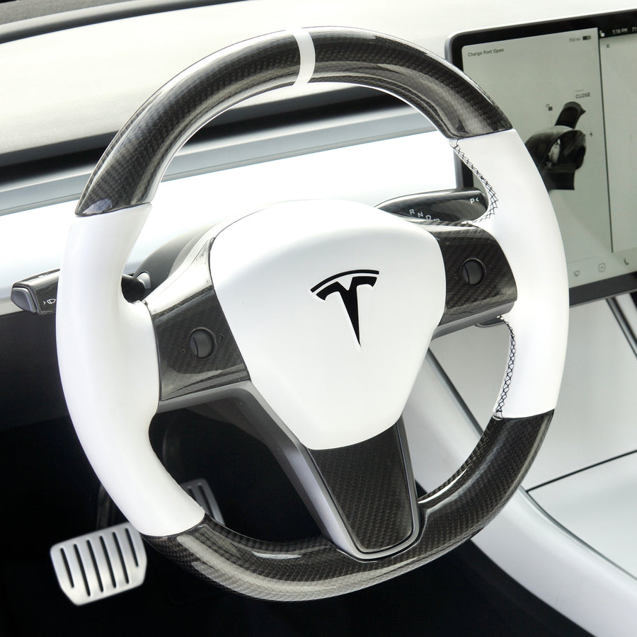 Model 3 & Y - Standard Steering wheel - Real Molded Carbon Fiber