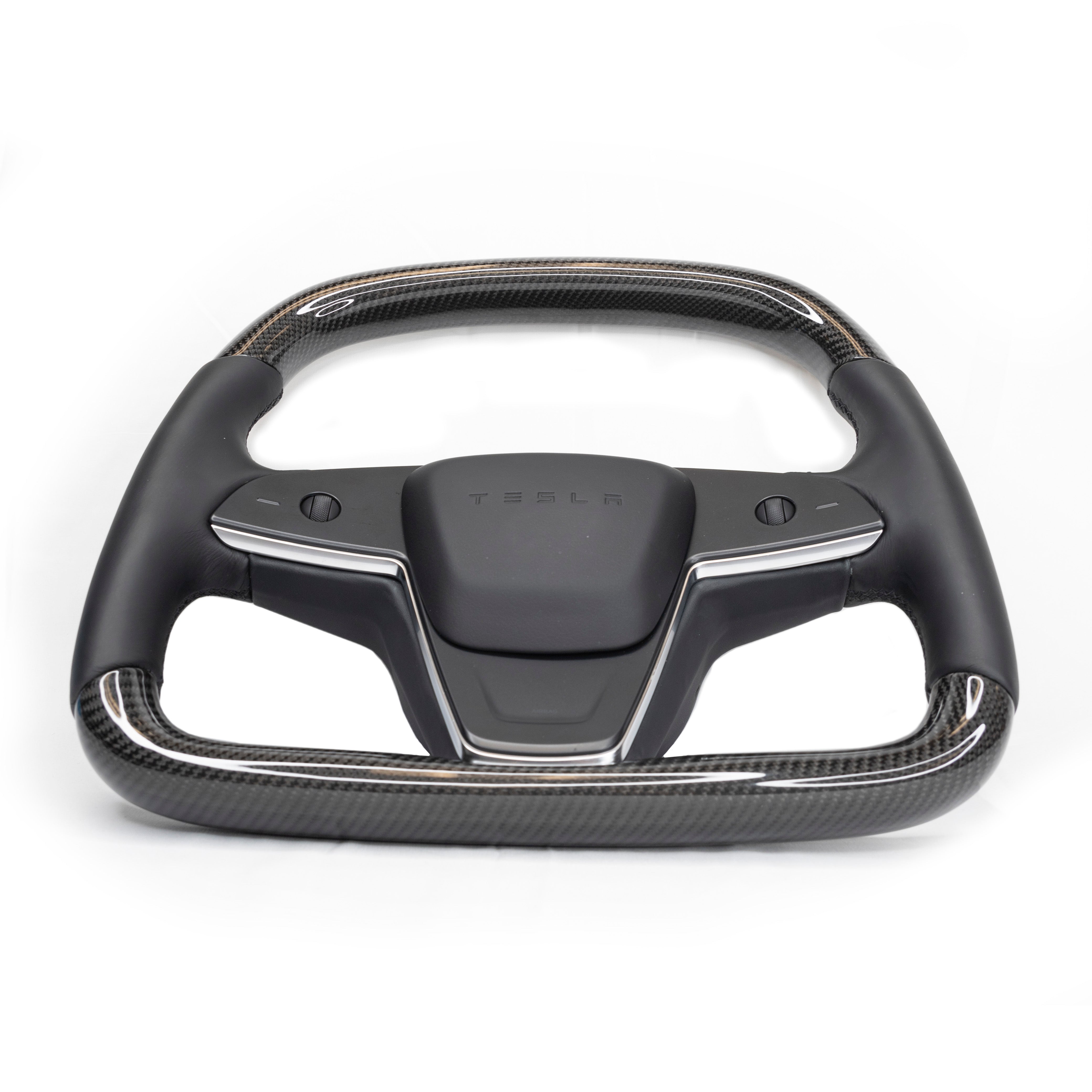 2021-2023 | Model S & X Yoke D-Round Steering Wheel - Real Molded