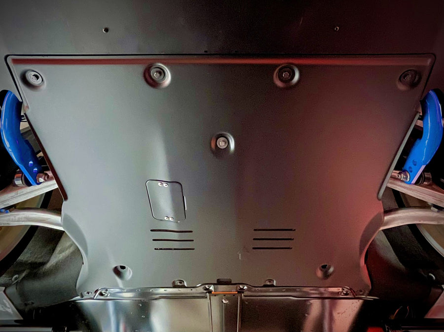 Model 3 Skid Plates - Aluminum with Road Noise Reducing Urethane