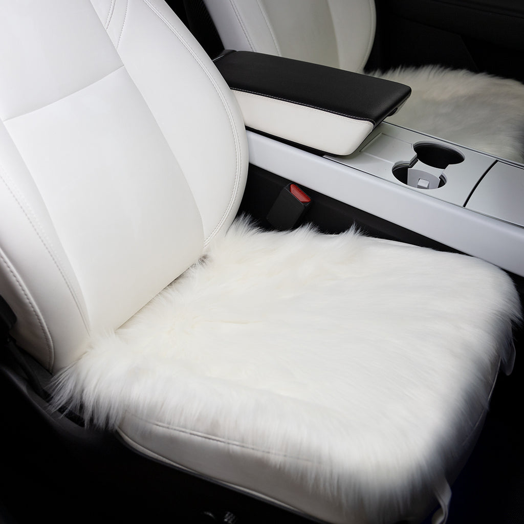 White Sherpa Wool Car Seat Cover Cushion Pad for Mini Cooper Countryma –  Carsoda