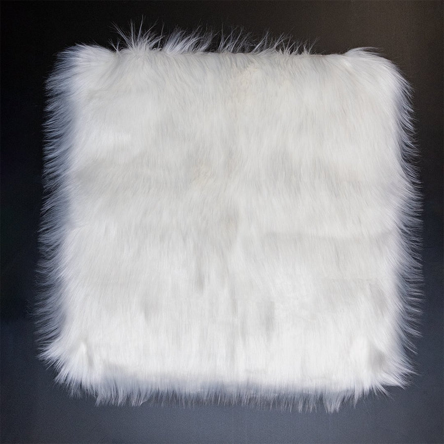 Faux Sheepskin Seat Covers, Headrests, & Pillows Front & Rear- White (SET OF 7)