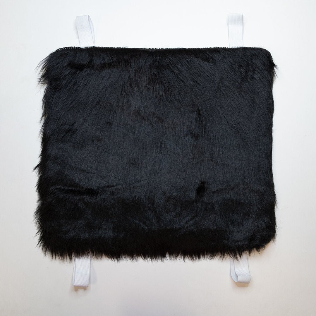 Faux Sheepskin Seat Covers, Headrests, &amp; Pillows Front &amp; Rear - Black (SET OF 7)