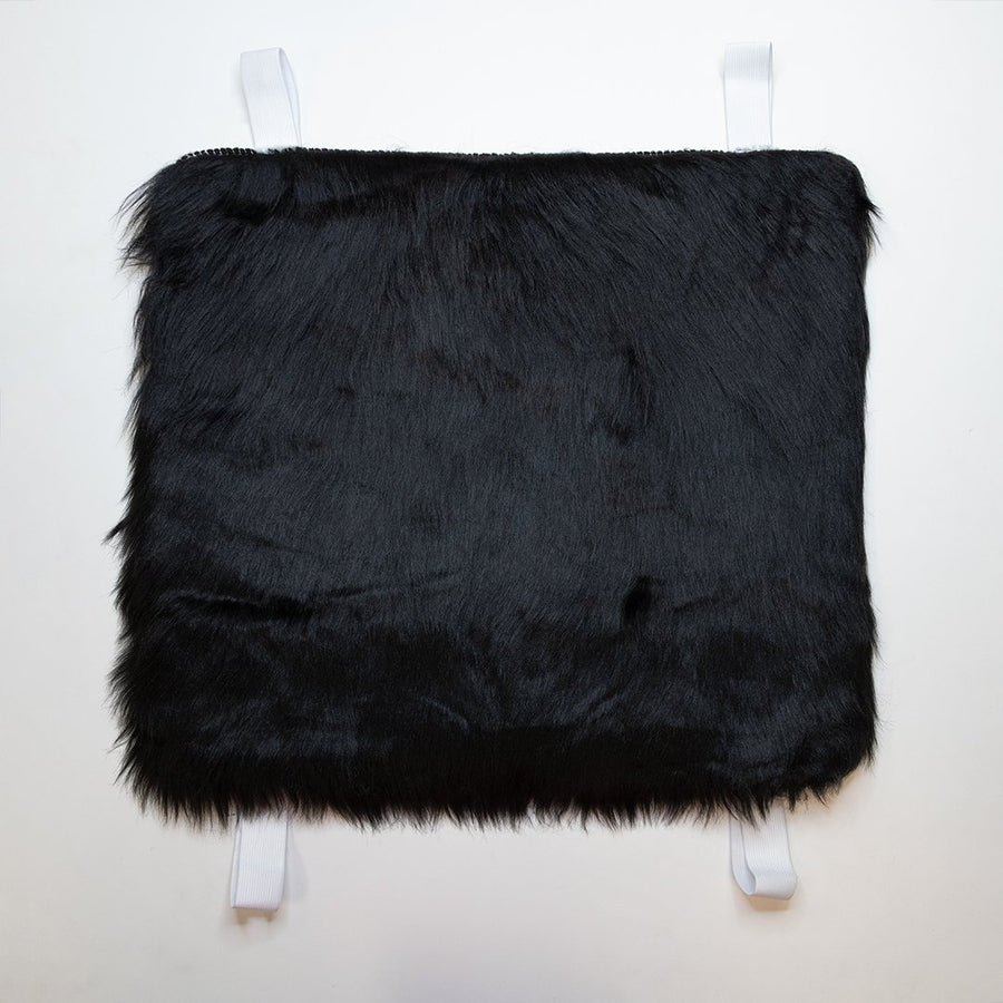 Faux Sheepskin Seat Covers, Headrests, & Pillows Front & Rear- Black (SET OF 7)